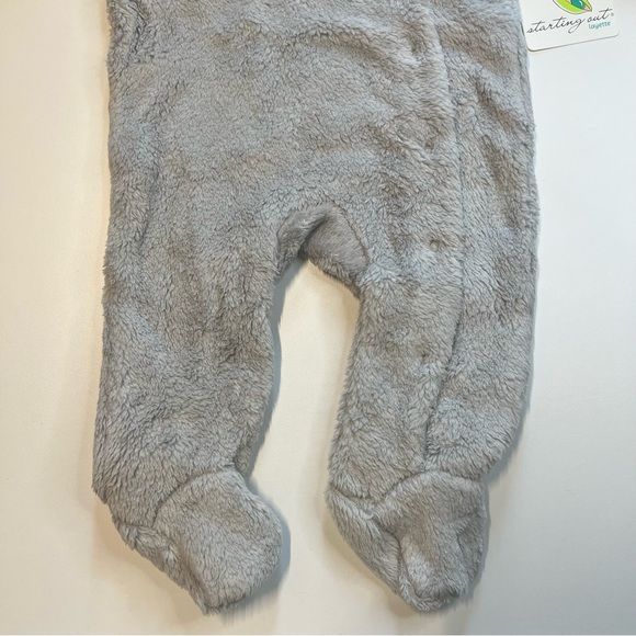 Starting Out Fuzzy Gray Onesie w/ Bear Ears on Hood, NWT!! - Picture 5 of 5